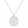 Collier médaille nacre et médaille 20 mm à graver en Argent