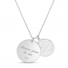 Packshot du collier double médailles gravées en Argent