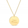 Packshot du collier personnalisé médaille 20 mm en Plaqué Or