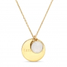 Packshot du collier personnalisé médaille Plaqué Or et pierre vert transparente
