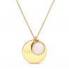Packshot du collier personnalisé médaille Plaqué Or et pierre blanche