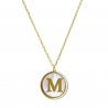 Collier personnalisé lettre initiale en nacre et plaqué or