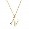 Collier charm lettre plaqué or