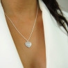 Collier personnalisé médaille 15 mm cœur plat Argent