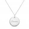 Packshot du collier personnalisé grande médaille bombée 20 mm Argent