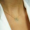 Porté du Collier médaille jeton 15 mm gravée en Plaqué Or