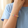 Bracelet enfant en perles Heishi, lettres colorées