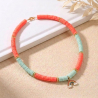 Collier enfant personnalisé bicolore corail et bleu, perles Heishi avec charms, acier
