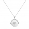 Collier personnalisé Argent et médaille nacrée 15 mm