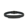 Bracelet Cuir Homme et petite Plaque Acier noire