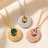 Pendentif Médaille Ronde Personnalisable avec une Pierre