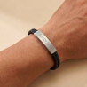 Bracelet Cuir Homme et petite Plaque Acier