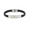Bracelet Cuir Homme et petite Plaque Acier
