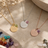 Collier personnalisable acier avec pierres de naissance centrale