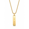 Collier personnalisé homme médaille rectangulaire Dorée, acier