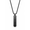 Collier personnalisé homme médaille rectangulaire Noir, acier