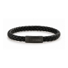 Bracelet enfant personnalisé en cuir tressé noir avec boucle noir