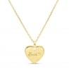 Collier personnalisé médaille coeur, plaqué or