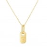 Collier personnalisé médaille rectangulaire, plaqué or