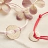 Nature morte du bracelet cordon femme médaille cible Plaqué Or 20 mm