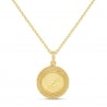 Collier personnalisé médaille 17 mm perlée initiale Plaqué Or