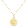 Collier médaille gravée arbre de vie, plaqué or