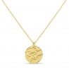 Collier personnalisé médaille martelée, plaqué or
