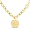 Collier personnalisé maille arrondie et médaille martelée, plaqué or