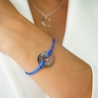 Porté bracelet cordon femme médaille cible Argent 20 mm