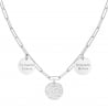 Collier grande maille triple médailles à graver, argent
