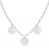 Collier grande maille triple médailles à graver, argent