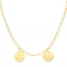 Collier personnalisé maille trombone double médailles 15 mm en Plaqué Or