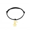 Bracelet cordon et pendentif fille 15 mm en Plaqué Or personnalisé