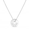 Collier personnalisé médaille cible martelée, argent