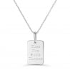 Collier personnalisé femme rectangulaire, argent