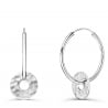 Boucles d'oreilles créoles médailles cibles martelées en Argent