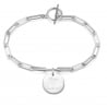 Bracelet grandes mailles en Argent avec médaille 15 mm personnalisée