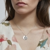 Collier médaille gravée & charm coquillage, argent