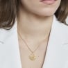 Collier personnalisé double médaille martelée et lisse, plaqué or