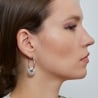 Boucles d'oreilles créoles et médailles cibles martelées à graver, argent