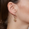 Boucles d'oreilles médailles martelées initiales en Plaqué Or