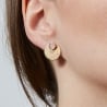 Boucles d'oreilles puces avec pierres roses en Plaqué Or