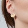 Boucles d'oreilles puces avec pierres de lune en Plaqué Or