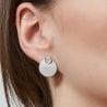 Boucles d'oreilles puces avec pierres roses en Argent