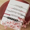 Bracelet cordon personnalisable lettres argentées, homme