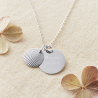 Collier médaille gravée & charm coquillage, argent
