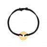 Bracelet cordon enfant médaille cible gravée, plaqué or