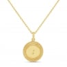 Collier enfant médaille perlée et initiale gravée, plaqué or