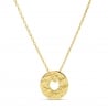 Collier enfant personnalisé médaille cible martelée, plaqué or