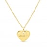 Collier personnalisé enfant, médaille coeur, plaqué or